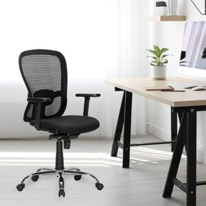 Nilkamal Alba Mid Back Mesh CTS Chrome Base Chair (Black)