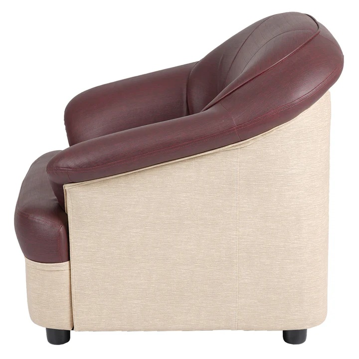 Nilkamal Bright 1 Seater PVC Sofa (Maoon Beige) 5