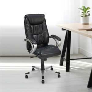 Nilkamal Libra High Back Soft Leatherette Office Chair (Black)