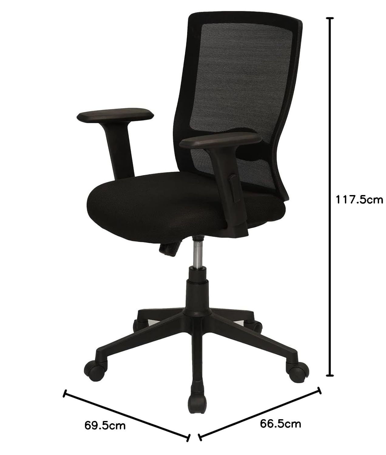 Nilkamal Rewa Mid Back Mesh Chair (Black) 8