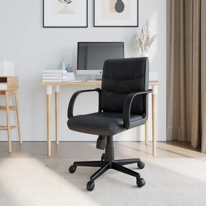 Nilkamal Slovenia Mid Back Leather Chair (Black)