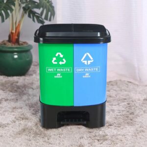 Nilkamal 10 Ltr Twin Dustbin (Green/Blue/Black)