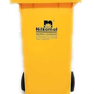 Nilkamal 120L Plastic Garbage Waste Bin (Yellow)