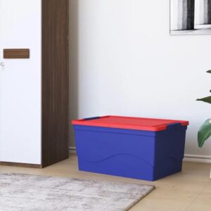 Nilkamal 50 Litre Multipurpose Storage Box with Lid (Blue and Red)
