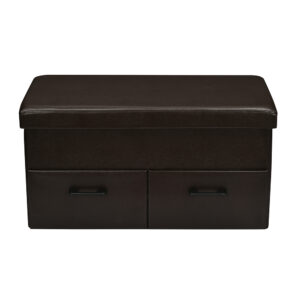 Nilkamal Big Foldable Ottoman with 2 Drawer (Brown)