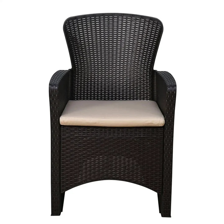 Nilkamal Breeze One Seater Plastic Sofa Chair with Cushion, Set of 2 (Walnut Brown) 4