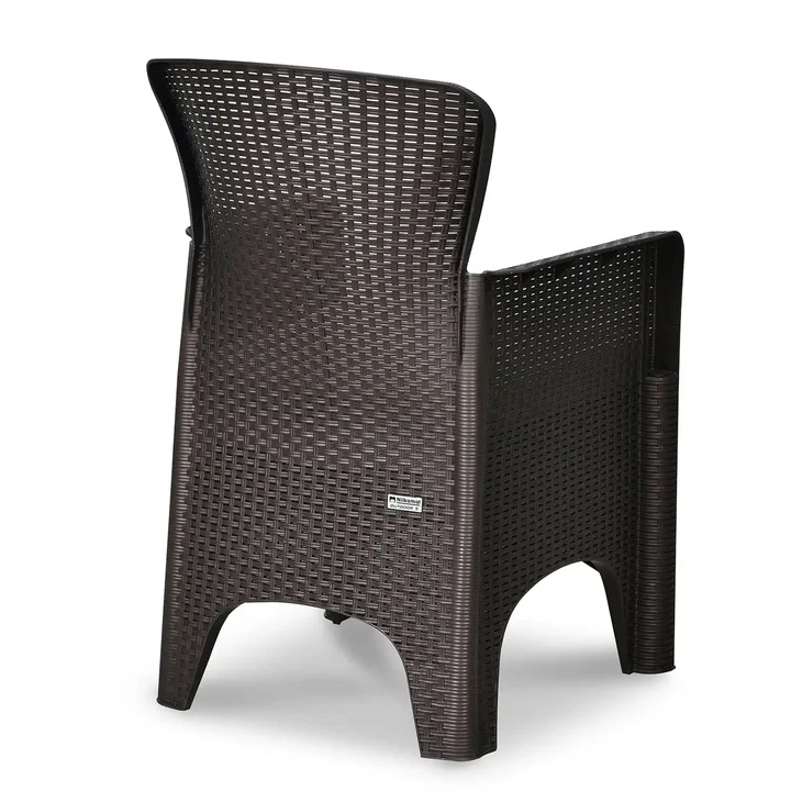 Nilkamal Breeze One Seater Plastic Sofa Chair with Cushion, Set of 2 (Walnut Brown) 6