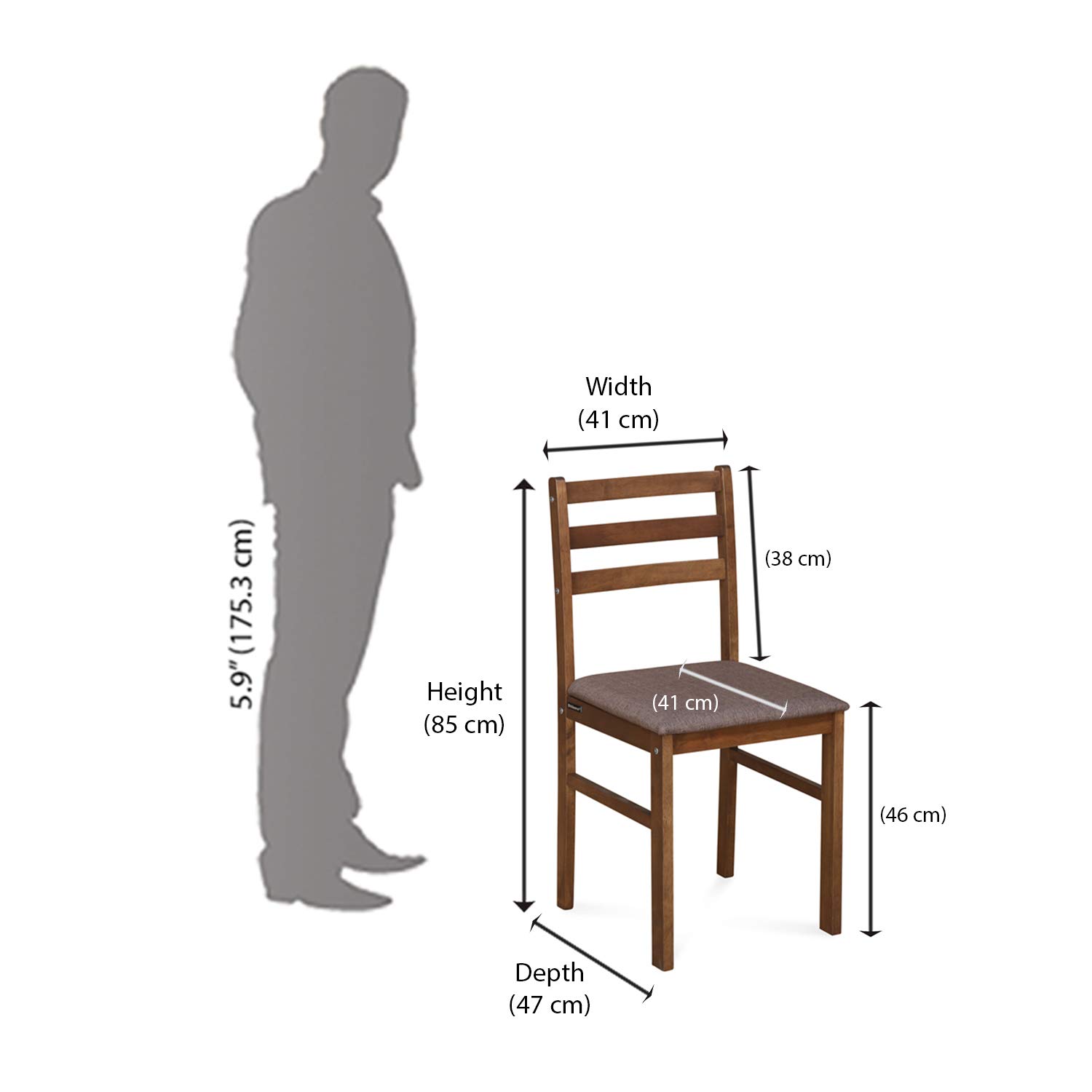 Nilkamal Carlos 4 Seater Dining Set (Walnut) 8