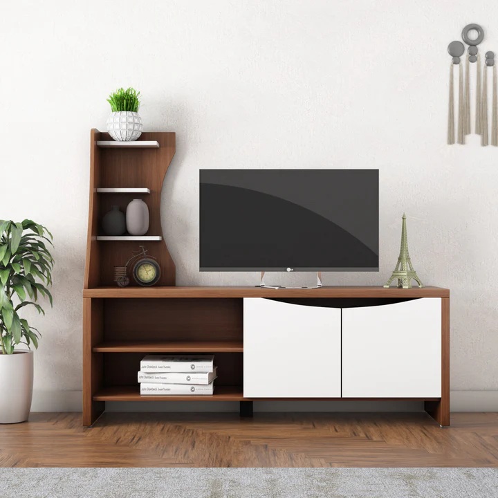 Nilkamal Caspian Wall Unit (Walnut and White) 1