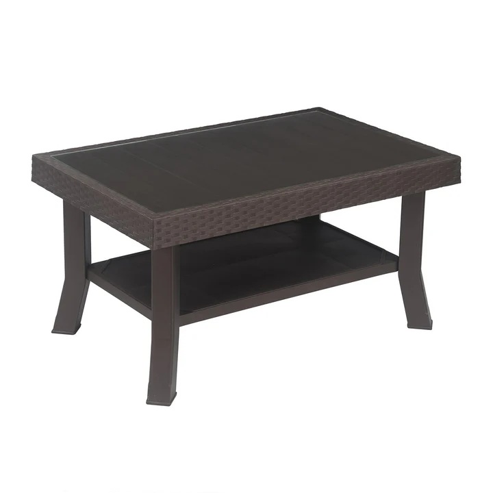 Nilkamal Center Table 1 Cane & Glass (Weather Brown) 3