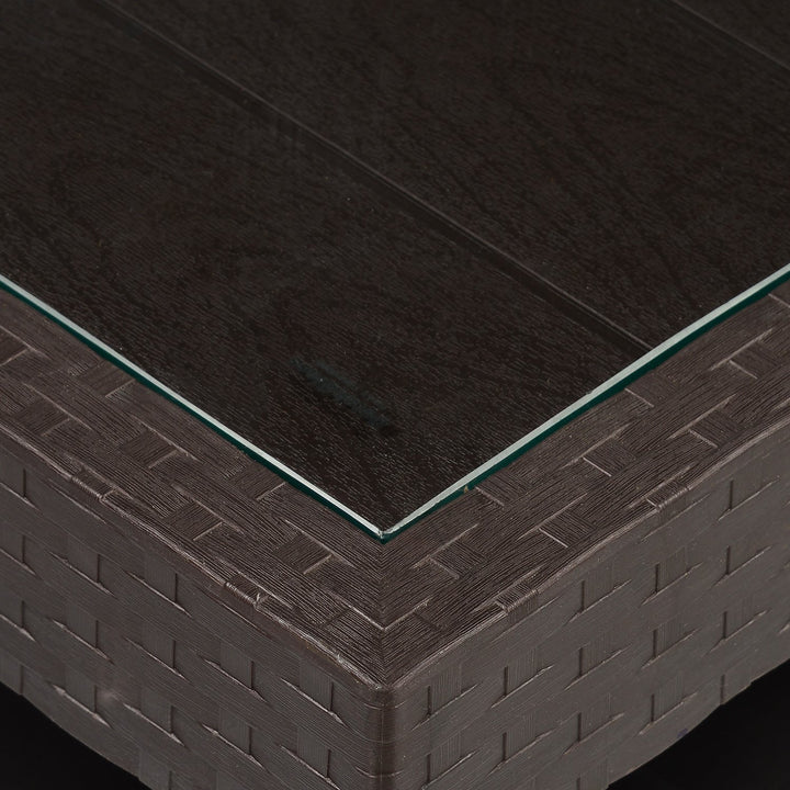 Nilkamal Center Table 1 Cane & Glass (Weather Brown) 5