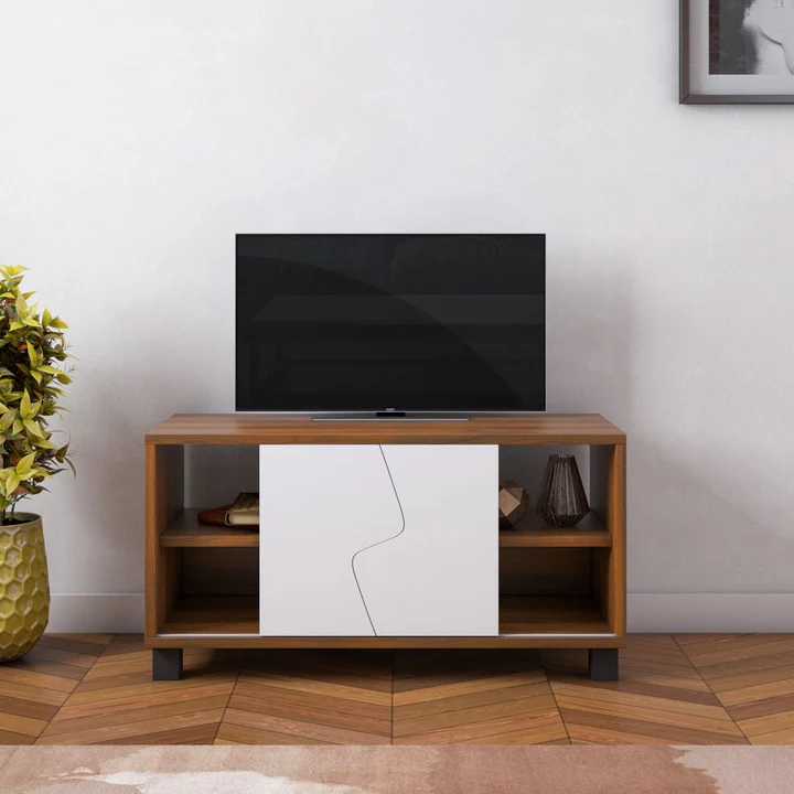 Nilkamal Clive TV Unit (Walnut and White) 2