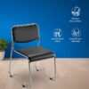 Nilkamal Contract 01 without Arm Visitor Chair (Black) 3
