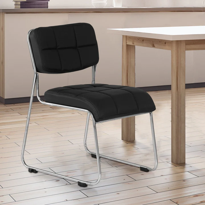Nilkamal Contract 02 without Arm Visitor Chair (Black) 1