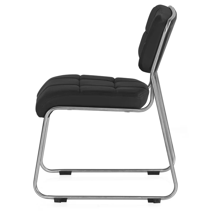 Nilkamal Contract 02 without Arm Visitor Chair (Black) 3