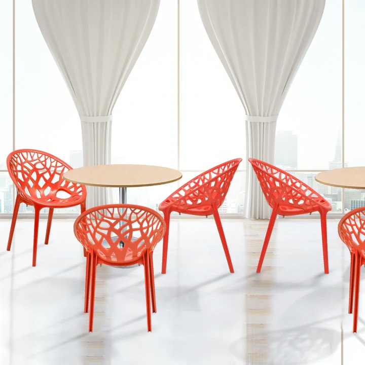 Nilkamal Crystal Polypropylene Armless Chair (Bright Red) 2
