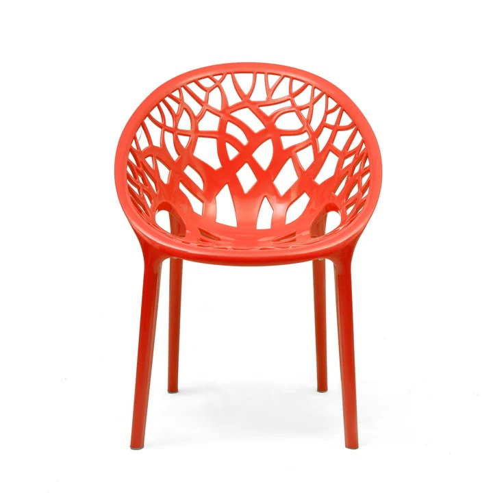 Nilkamal Crystal Polypropylene Armless Chair (Bright Red) 5