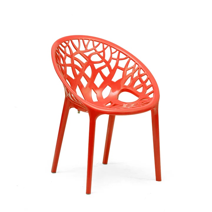 Nilkamal Crystal Polypropylene Armless Chair (Bright Red) 6