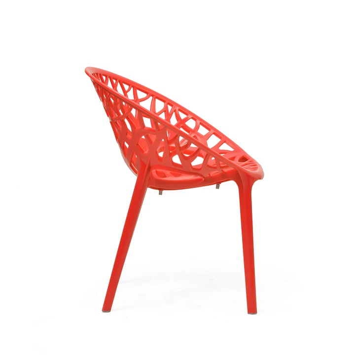 Nilkamal Crystal Polypropylene Armless Chair (Bright Red) 7