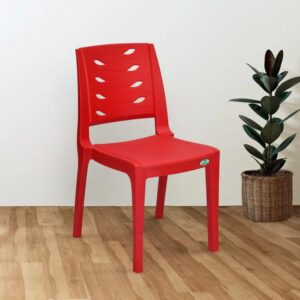 Nilkamal Fern Plastic Armless Chair (Bright Red)