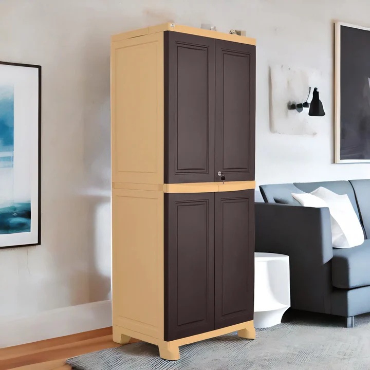 Nilkamal Freedom Big 1 (FB1) Plastic Storage Cabinet (Weathered Brown and Biscuit) 1