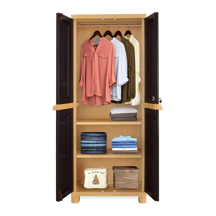 Nilkamal Freedom Big 1 (FB1) Plastic Storage Cabinet (Weathered Brown and Biscuit) 3