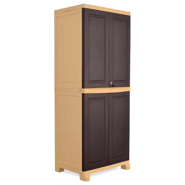 Nilkamal Freedom Big 1 (FB1) Plastic Storage Cabinet (Weathered Brown and Biscuit) 5