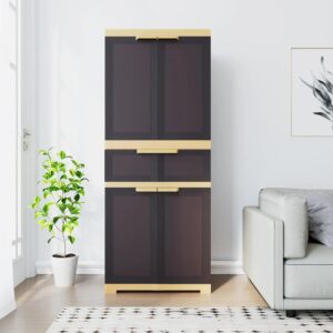 Nilkamal Freedom FMDR 1C Plastic Storage Cabinet with 1 Drawer (Brown & Biscuit)