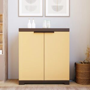 Nilkamal Freedom Mini Shoe Cabinet 09 (Sandy Brown and Dark Brown)