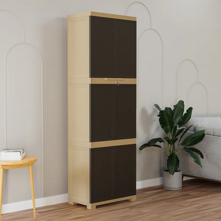 Nilkamal Freedom Mini Large (FML) Plastic Storage Cabinet (Weathered Brown - Biscuit) 1