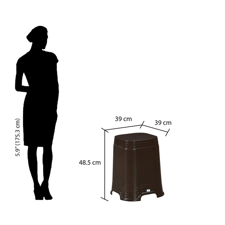 Nilkamal GOGO STL32 Plastic Stool (Season Rust Brown) 5