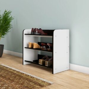Nilkamal Itsy 3-Tier Shoe Rack (White & Wenge)