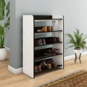 Nilkamal Itsy 5-Tier Shoe Rack (White & Wenge)