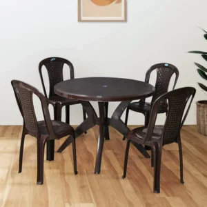 Nilkamal Meridian Kross Leg Dining Table (Season Rust Brown)