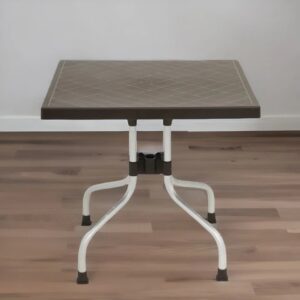 Nilkamal Orchid 4 Seater Plastic Dining Table (Season Rust Brown)
