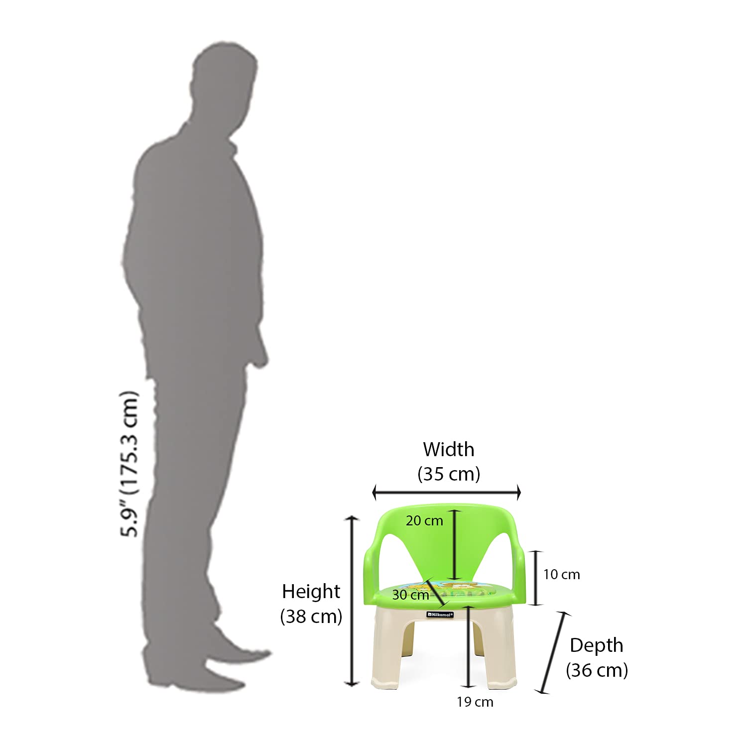 Nilkamal Pups Kids Plastic Chair (Green) 8