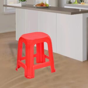 Nilkamal STL26 Plastic Stool (Bright Red)