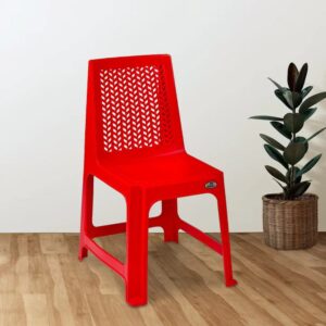 Nilkamal Viva Plastic Armless Chair (Bright Red)