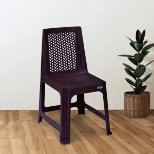 Nilkamal Viva Plastic Armless Chair (Season Rust Brown)