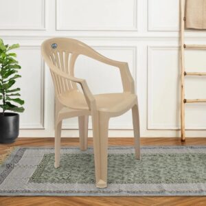 Nilkamal CHR2101 Plastic Arm Chair (Marble Beige)