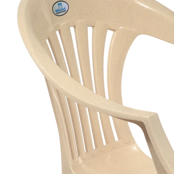Nilkamal CHR2101 Plastic Arm Chair (Marble Beige) 8