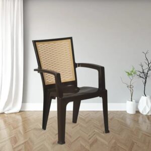 Nilkamal CHR2226 Plastic Arm Chair (Season Rust Brown/Biscuit)