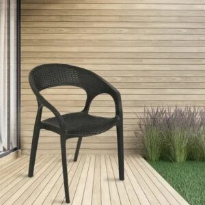 Nilkamal Club Plastic Arm Chair (Charcoal Grey)