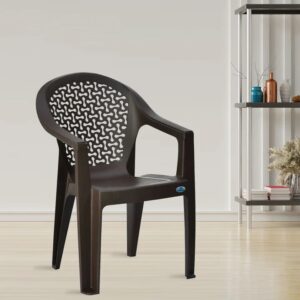 Nilkamal Comfy Plastic Arm Chair (Season Rust Brown)