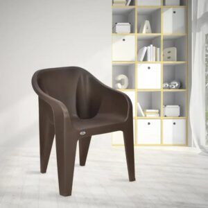 Nilkamal Eeezy Go Plastic Arm Chair (Season Rust Brown)