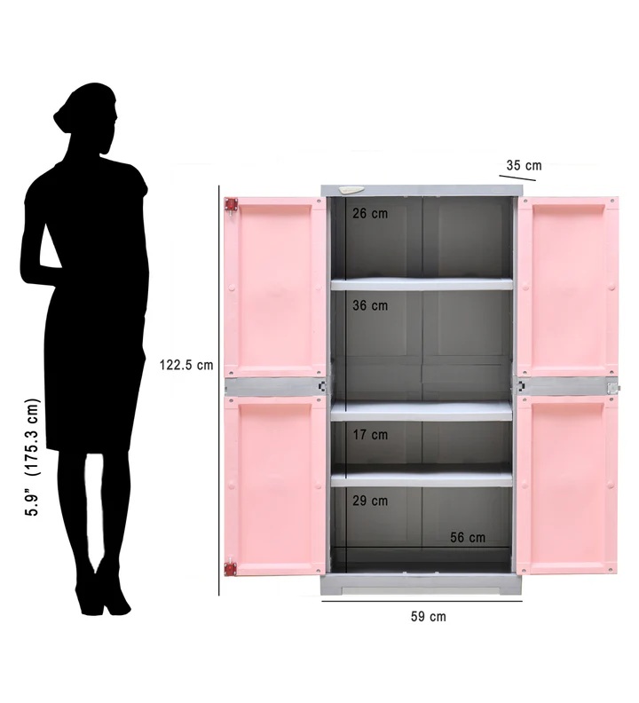 Nilkamal Freedom Mini Medium (FMM) Plastic Storage Cabinet (Crisp Onion - Haze Grey) 5