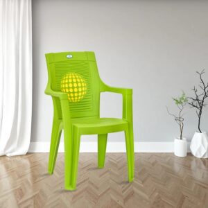Nilkamal Globe Plastic Arm Chair (Lush Green/Tangy Yellow)