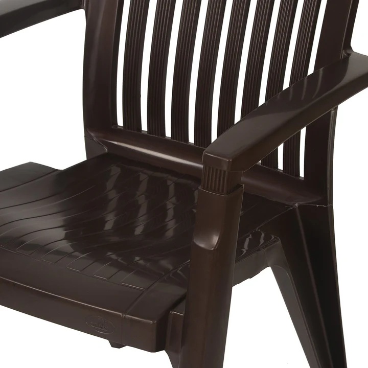 Nilkamal Heritage Plastic Arm Chair (Weather Brown) 10