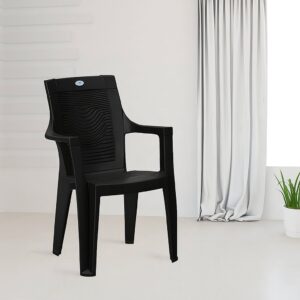 Nilkamal Magic Plastic Arm Chair (Iron Black)