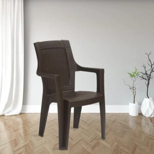 Nilkamal Mystique Plastic Arm Chair (Season Rust Brown)